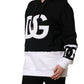 BlackWhite Appliqué Hooded Sweatshirt Sweater