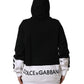 BlackWhite Appliqué Hooded Sweatshirt Sweater