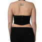 Black Square Neck Halter Cropped Tank Top
