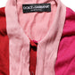 Pink Short Sleeves Buttoned Ascot Collar Top