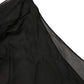 Black Wrap Sheer Chiffon One Shoulder Top