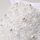 White Pearls Beaded Corset Bustier Crop Top