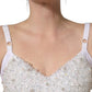 White Pearls Beaded Corset Bustier Crop Top