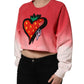 Multicolor StrawberryPrint Sweatshirt Sweater