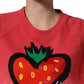 Multicolor StrawberryPrint Sweatshirt Sweater