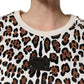 Multicolor Leopard Print Crew Neck T-shirt