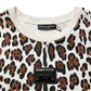 Multicolor Leopard Print Crew Neck T-shirt