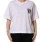 White Italia Flag Patch Round Neck T-shirt