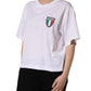 White Italia Flag Patch Round Neck T-shirt