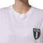 White Italia Flag Patch Round Neck T-shirt