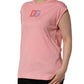 Pink Cotton DG Logo Round Neck Tank T-shirt