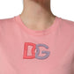 Pink Cotton DG Logo Round Neck Tank T-shirt