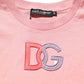 Pink Cotton DG Logo Round Neck Tank T-shirt