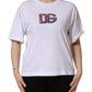 White Cotton DG Logo Patch Crew Neck T-shirt