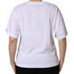 White Cotton DG Logo Patch Crew Neck T-shirt