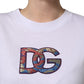 White Cotton DG Logo Patch Crew Neck T-shirt