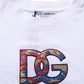 White Cotton DG Logo Patch Crew Neck T-shirt