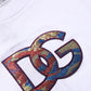 White Cotton DG Logo Patch Crew Neck T-shirt