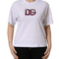 White Cotton DG Logo Patch Crew Neck T-shirt
