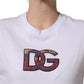 White Cotton DG Logo Patch Crew Neck T-shirt