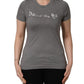 Gray Logo Embroidery Short Sleeve T-shirt