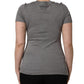 Gray Logo Embroidery Short Sleeve T-shirt