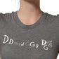 Gray Logo Embroidery Short Sleeve T-shirt