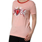Pink Graphic Print Cotton Crew Neck T-shirt