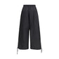 Black Polyester Casual Pants