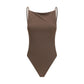 Brown Polyamide One-Piece Swimsuit