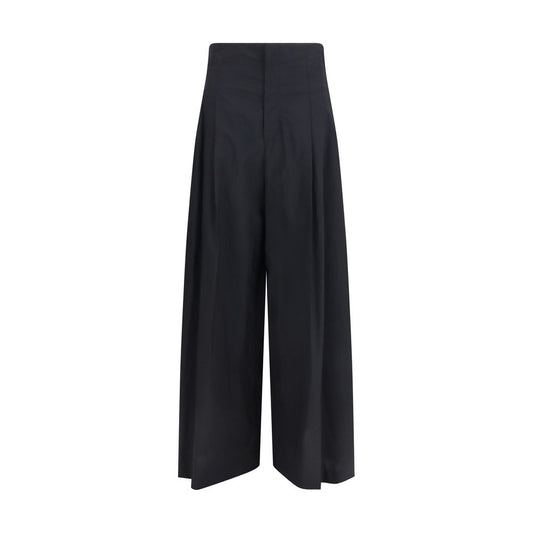 Black Cotton Casual Pants