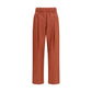 Orange Cotton Casual Pants