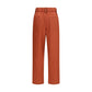 Orange Cotton Casual Pants