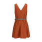 Orange Cotton Casual Dress