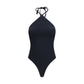 Black Nylon One-Piece Swimsuit