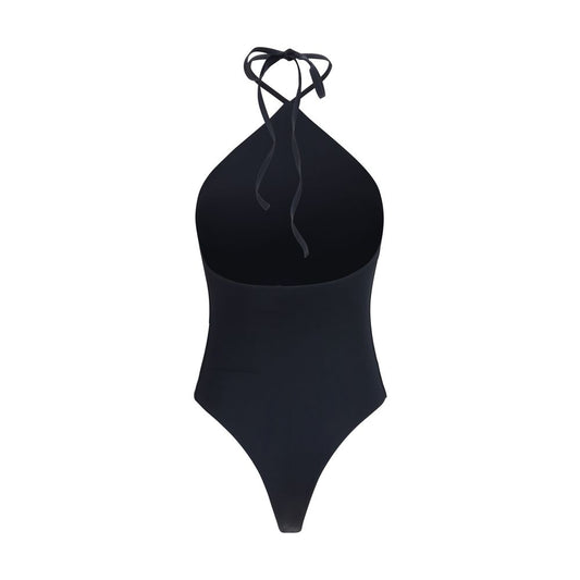 Black Nylon One-Piece Swimsuit