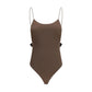 Brown Polyamide One-Piece Swimsuit
