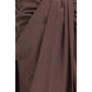 Brown Polyester Midi Skirt