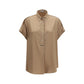 Beige Silk Shortsleeve Shirt