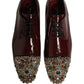 Maroon Embellished Derby Dress Formal Shoes