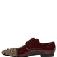 Maroon Embellished Derby Dress Formal Shoes