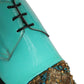Aqua Blue Embellished Derby Dress Formal Shoes