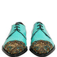 Aqua Blue Embellished Derby Dress Formal Shoes
