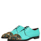 Aqua Blue Embellished Derby Dress Formal Shoes