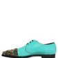 Aqua Blue Embellished Derby Dress Formal Shoes
