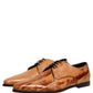 Brown Leather Lace Up Men Derby Dress Shoes