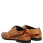 Brown Leather Lace Up Men Derby Dress Shoes