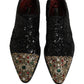 Black Sequin Embellished Men Derby Dress Shoes