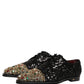 Black Sequin Embellished Men Derby Dress Shoes