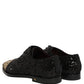 Black Sequin Embellished Men Derby Dress Shoes